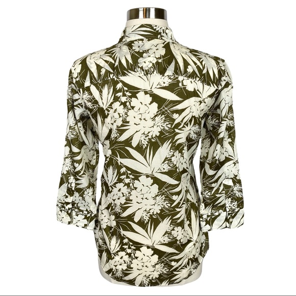 Lauren Ralph Lauren Green Floral Printed Top - Size XS - Picture 5 of 6